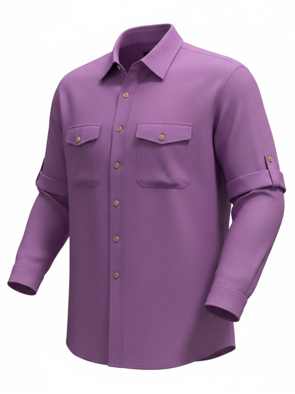 Paul Fredrick Men's Lavender Button-Down Shirt